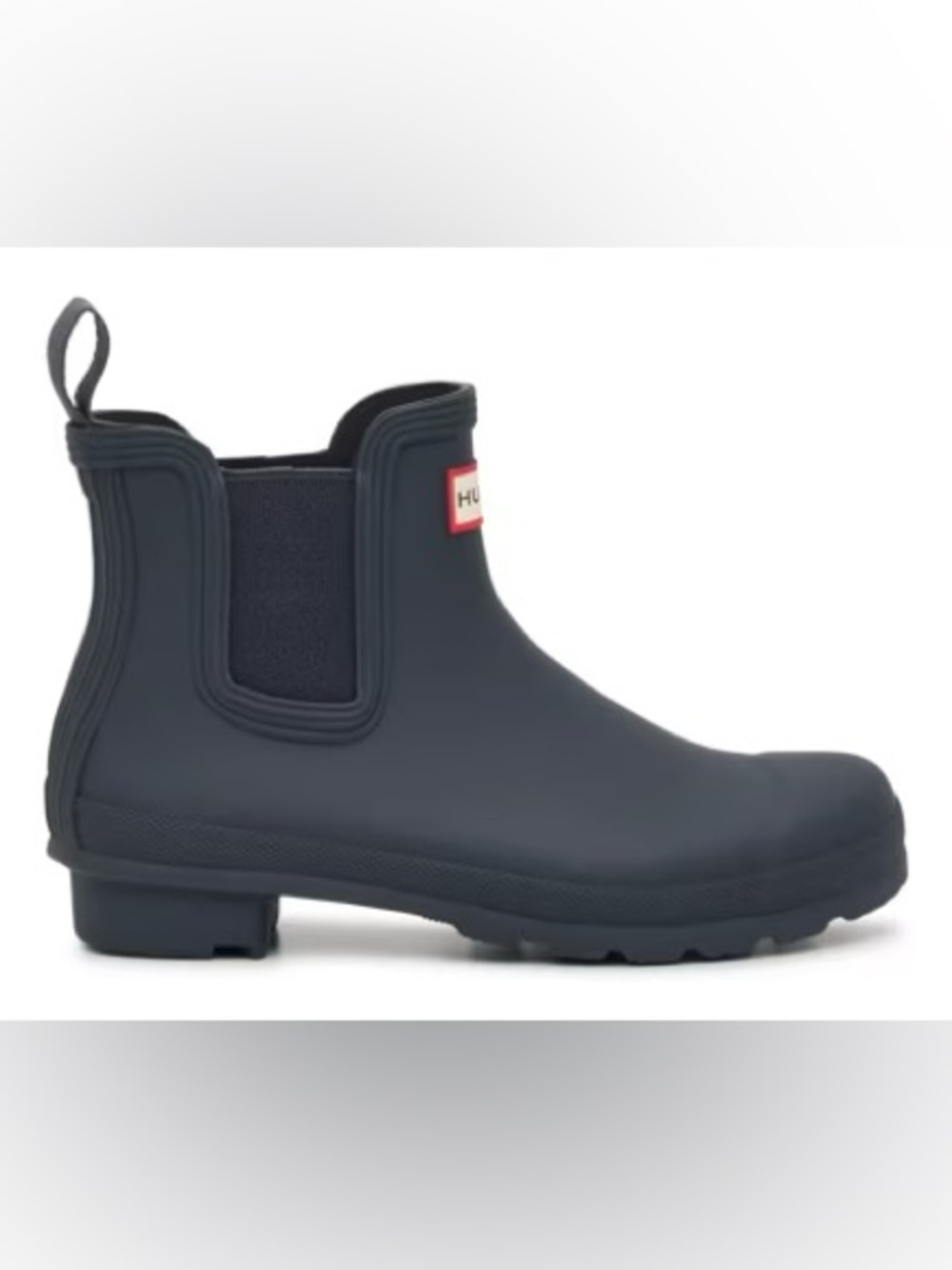 NWOT Hunter | Women’s Black Chelsea Ankle Length Rain Boot Pull Tab Size 9 - Picture 2 of 16